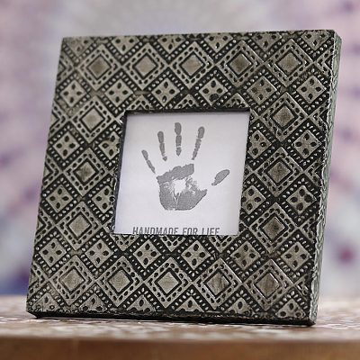 Aluminum photo frame, Silver Squares (3x3)