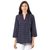 Tie-dyed cotton tunic, 'Ikat Lightning' - Ikat Tie-Dyed Zigzag Motif Cotton Tunic in Indigo from India (image 2a) thumbail