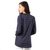 Tie-dyed cotton tunic, 'Ikat Lightning' - Ikat Tie-Dyed Zigzag Motif Cotton Tunic in Indigo from India (image 2b) thumbail