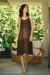 Rayon sundress, 'Russet Fusion' - Strappy Rayon Tie-Dyed Dress in Russet and Midnight (image 2b) thumbail