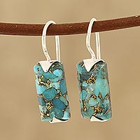 Featured review for Composite turquoise drop earrings, Beautiful Blue