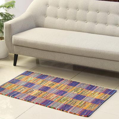 Recycled cotton area rug, Rajasthan Allure (2x4.5)