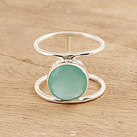 Featured review for Chalcedony single-stone ring, Aqua Bliss