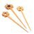 Mango wood hair pins, 'Natural Sunshine Trio' (set of 3) - Floral Natural Mango Wood Hair Pins from India (Set of 3) (image 2a) thumbail