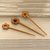 Mango wood hair pins, 'Natural Sunshine Trio' (set of 3) - Floral Natural Mango Wood Hair Pins from India (Set of 3) (image 2b) thumbail