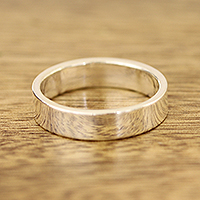 Featured review for Sterling silver band ring, Simple Etude