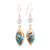 Blue topaz dangle earrings, 'Elegance of the Beach' - Blue Topaz and Composite Turquoise Dangle Earrings thumbail