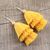 Cotton dangle earrings, 'Tassel Elegance in Ochre' - Cotton Fringe Dangle Earrings in Ochre from India (image 2b) thumbail
