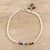 Multi-gemstone beaded anklet, 'Chakra Orbs' - Multi-Gemstone Beaded Chakra Anklet from India thumbail