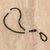 Onyx beaded harem anklet, 'Exotic Style in Black' - Black Onyx Beaded Harem Anklet from India (image 2b) thumbail