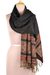 Reversible Jamawar wool shawl, 'Geometric Creativity' - Reversible Jamawar Wool Shawl in Black from India (image 2a) thumbail