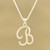 Sterling silver pendant necklace, 'Dancing B' - Sterling Silver Letter B Pendant Necklace from India thumbail