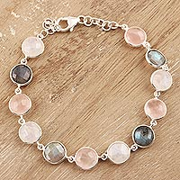 Featured review for Multi-gemstone link bracelet, Soft Round Glitter
