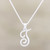 Sterling silver pendant necklace, 'Dancing T' - Initial Necklace T in Sterling Silver thumbail