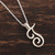 Sterling silver pendant necklace, 'Dancing T' - Initial Necklace T in Sterling Silver (image 2b) thumbail