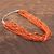 Carnelian torsade necklace, 'Bright Sunset' - Multi-Strand Carnelian and Sterling Silver Necklace (image 2b) thumbail