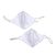 Cotton face masks 'White Sunflowers' (pair) - 2 Hand Embroidered Floral White Cotton 2-Layer Masks (image 2a) thumbail