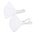 Cotton face masks 'White Sunflowers' (pair) - 2 Hand Embroidered Floral White Cotton 2-Layer Masks (image 2c) thumbail