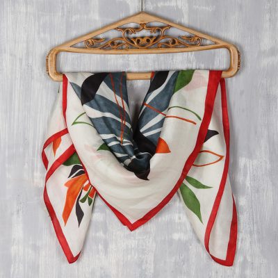 Hand-painted silk scarf, Sunshine Glory