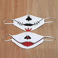 Featured review for Cotton face masks, Skeleton Smiles (pair)