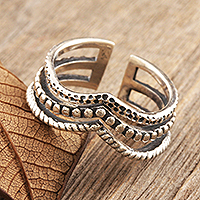 Sterling silver wrap ring, 'Creative Glory' - Handmade Sterling Silver Wrap Ring