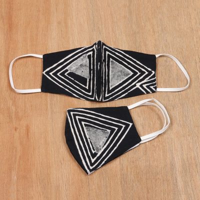 Cotton face masks, Twin Pyramids (pair)