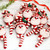 Wool felt ornaments, 'Candy Cane Santas' (set of 9) - Set of 9 Santa Candy Cane Wool Felt Ornaments thumbail