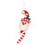 Wool felt ornaments, 'Candy Cane Santas' (set of 9) - Set of 9 Santa Candy Cane Wool Felt Ornaments (image 2b) thumbail