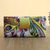 Hand painted leather wallet, 'Sundance' - Hand Crafted Leather Floral Wallet from India thumbail