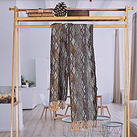 Wool shawl, 'Diamond Delight' - Diamond-Patterned Wool Shawl