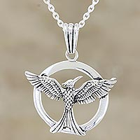 Sterling silver pendant necklace, 'Majestic Eagle' - Sterling Silver Eagle Pendant Necklace