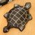 Silver inlay bidri figurine, 'Lazy Swimmer' - Traditional Indian Silver Inlay Bidriware Turtle Figurine thumbail