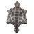 Silver inlay bidri figurine, 'Lazy Swimmer' - Traditional Indian Silver Inlay Bidriware Turtle Figurine (image 2a) thumbail
