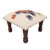 Embroidered cotton ottoman, 'Starry Brilliance' - Hand Embroidered Wood and Cotton Ottoman from India (image 2a) thumbail