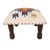Embroidered cotton ottoman, 'Starry Brilliance' - Hand Embroidered Wood and Cotton Ottoman from India (image 2b) thumbail