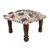 Embroidered cotton ottoman, 'Rustic Fusion' - Hand Embroidered Cotton and Acacia Wood Foot Stool (image 2a) thumbail