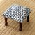 Cotton ottoman, 'Creative Flair' - Geometric Patterned Cotton and Acacia Wood Foot Stool thumbail
