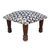 Cotton ottoman, 'Creative Flair' - Geometric Patterned Cotton and Acacia Wood Foot Stool (image 2a) thumbail
