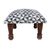 Cotton ottoman, 'Creative Flair' - Geometric Patterned Cotton and Acacia Wood Foot Stool (image 2b) thumbail