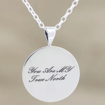 Sterling silver pendant necklace, My True North