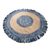 Hand-woven cotton rug, 'Sunday Morning in Blue' (5' diameter) - Hand Woven Cotton and Jute Area Rug (5' Diameter) (image 2a) thumbail