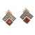 Garnet button earrings, 'Indian Kite' - Hand Made Garnet and Sterling Silver Button Earrings (image 2a) thumbail
