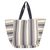 Cotton tote bag, 'Blue and Striped' - Striped Cotton Tote Bag from India (image 2b) thumbail