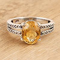 Featured review for Citrine solitaire ring, Sun Dots