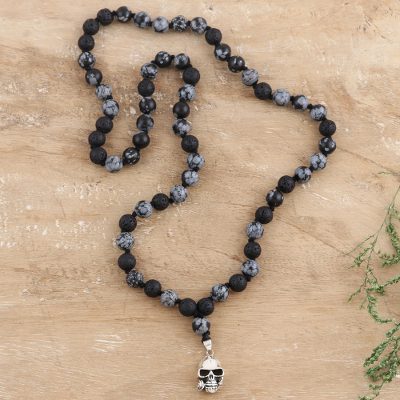 Obsidian pendant necklace, Dark Galaxy