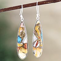 Sterling silver dangle earrings, 'Painted Desert' - Handcrafted Sterling Silver Dangle Earrings