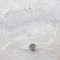 Labradorite pendant bracelet, 'Stormy Seas' - Natural Labradorite Bracelet from India