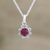 Ruby pendant necklace, 'Gracious Flower' - July Birthstone Ruby Necklace (image 2) thumbail
