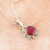 Ruby pendant necklace, 'Gracious Flower' - July Birthstone Ruby Necklace (image 2b) thumbail