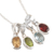 Gemstone pendants necklace, 'Harmony Charms' - Assorted Gemstone Pendant Necklace Set thumbail
